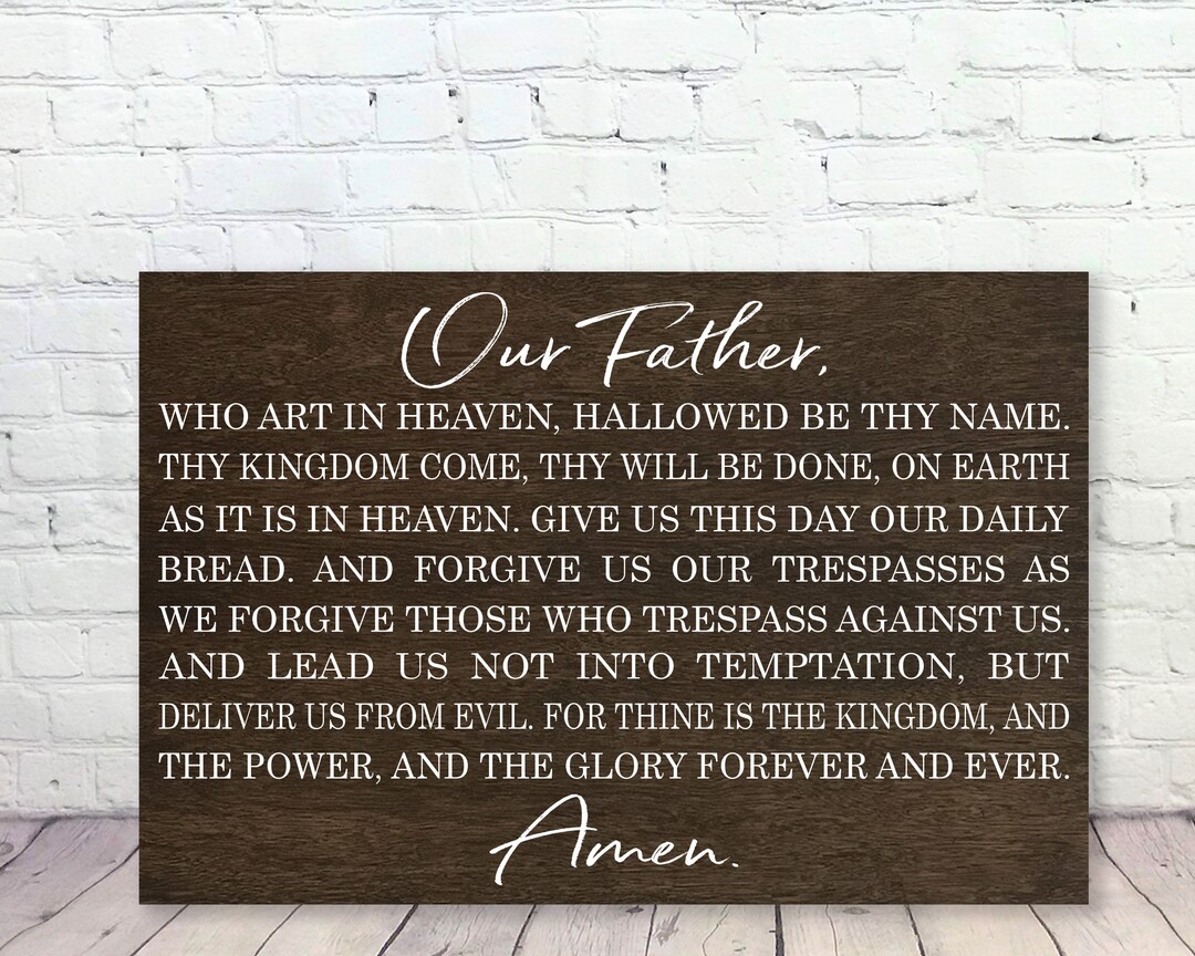 The Lords Prayer Sign Home Decor Christian Wall Decor Rustic Wood Sign Living Room Decor Wood