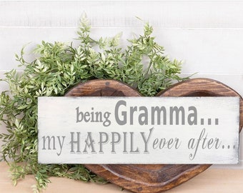 Grandma Gift | Grandparent Gift | Mothers Day Gift | Sign For Grandma | Grandma Birthday Gift | Gift From Grandkids | Farmhouse Style Decor