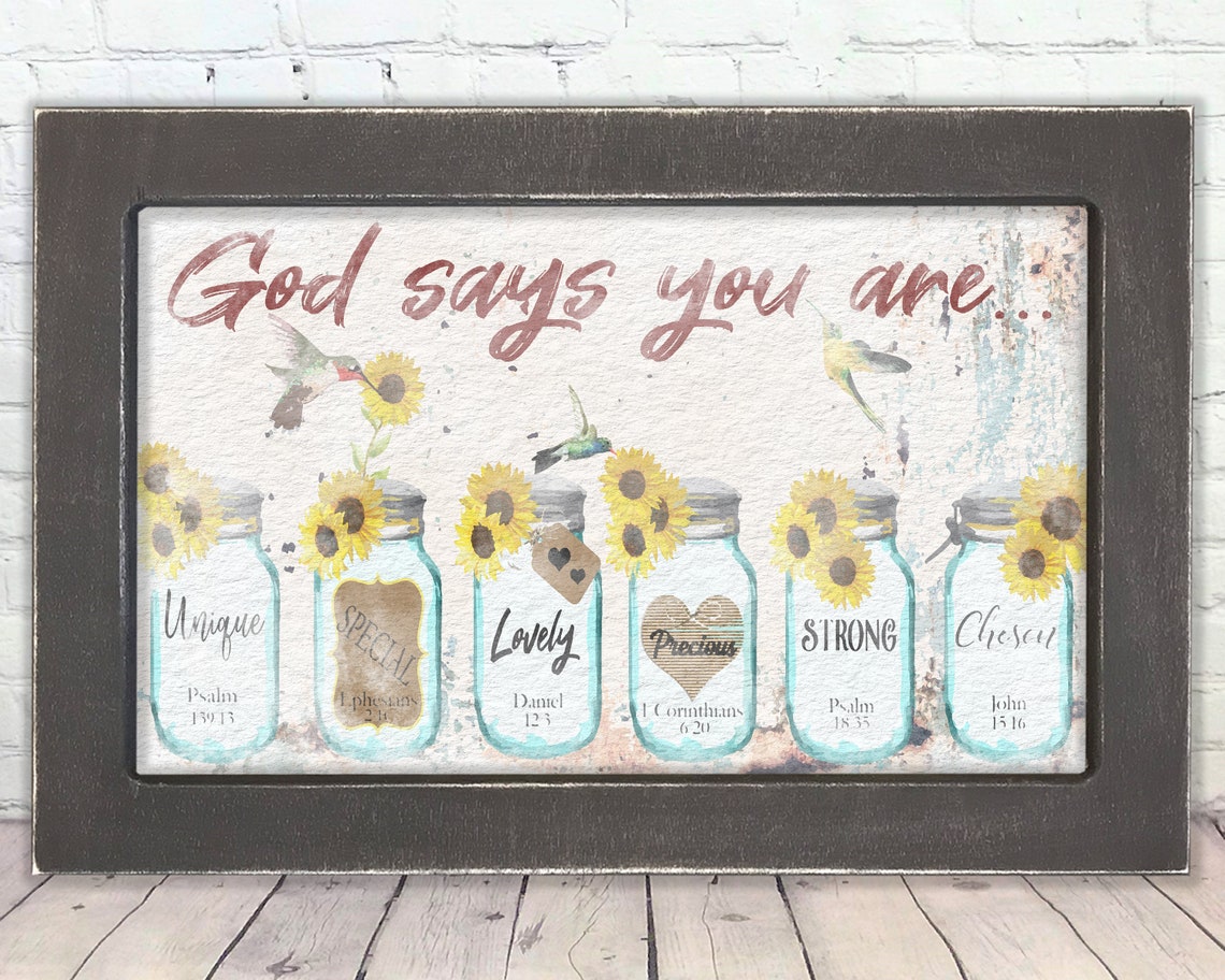 God Says You Are Christian Wall Art Mason Jar Christian - Etsy