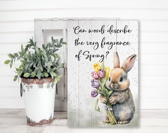 Easter Decoration, Easter Decor, Spring Decor, Bunny Wallhanging, Farmhouse Easter, Easter Mantle Decor, Rabbit Plaque