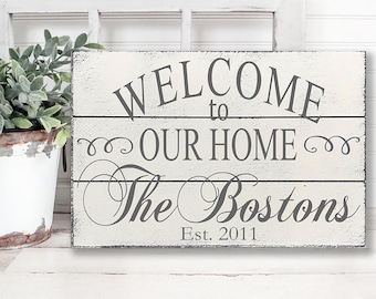 Custom Welcome Sign - Family Name Sign - Personalized Sign - Wedding Gift - Housewarming Gift - Anniversary Gift - Bridal Shower Gift