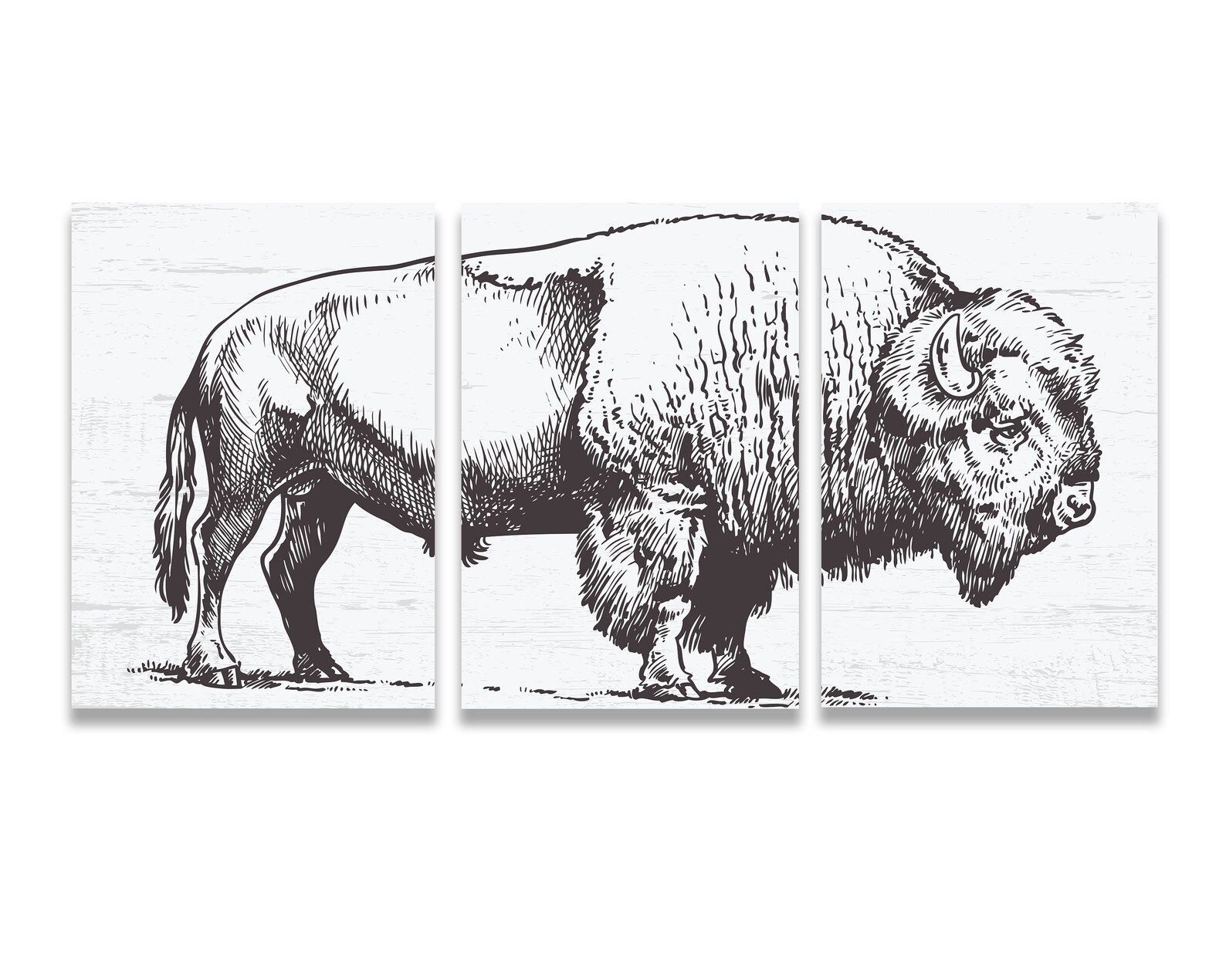 Buffalo Wall Decor Bison Print Living Room Decor Western Etsy