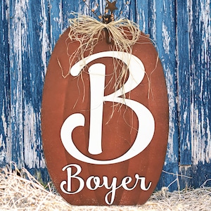Autumn Porch Decor, Rustic Fall Decor, Pumpkin Sign, Personalized Fall Decor, Fall Wedding Gift, Above Mantel Decor, Primitive Handmade