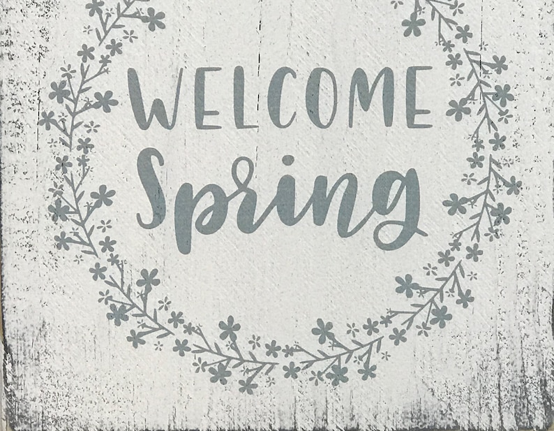 Spring Decor - Welcome Spring - Rustic Spring Decor - Farmhouse Spring ...