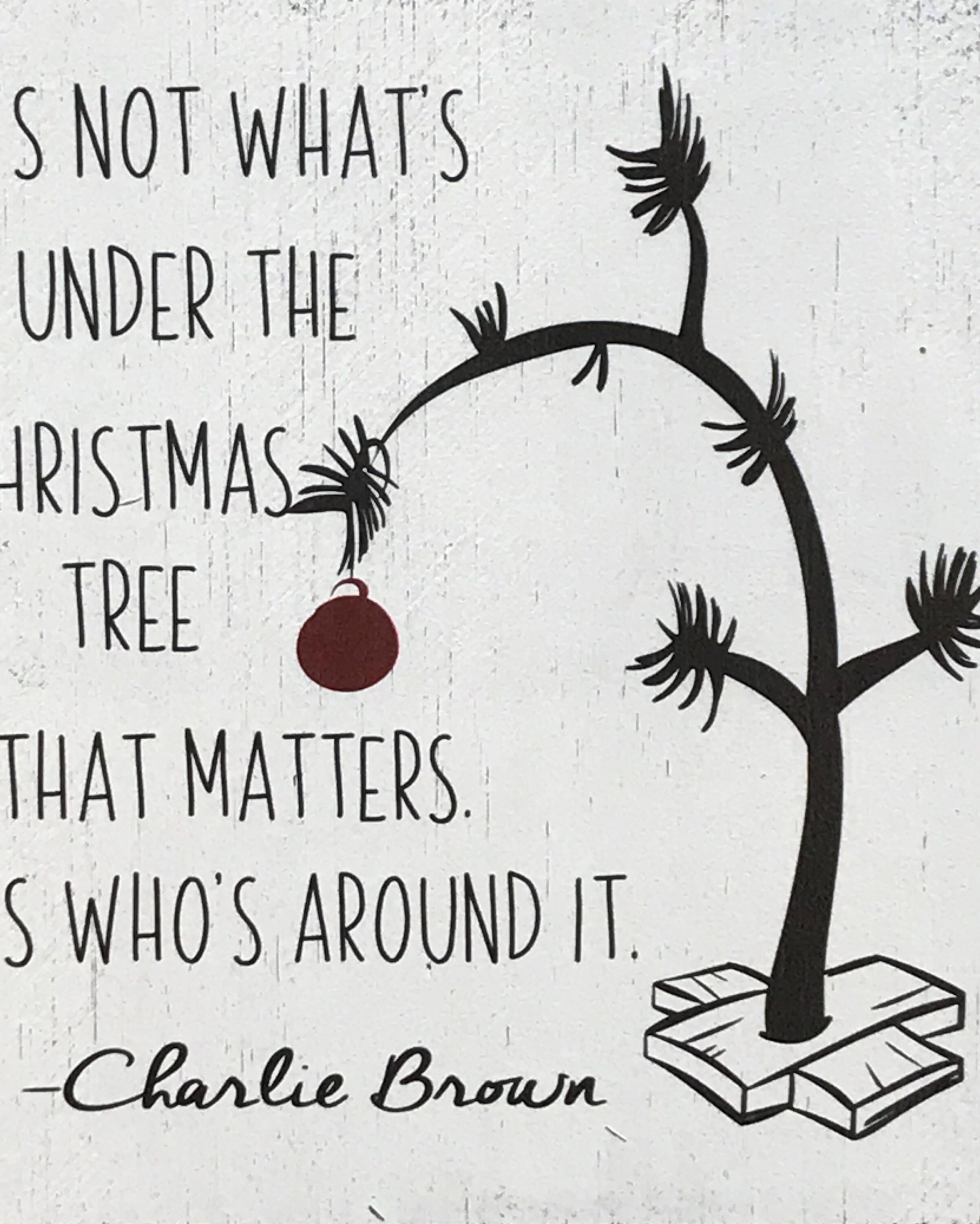 It's Not What's Under the Christmas Tree That Matters Charlie Brown ...