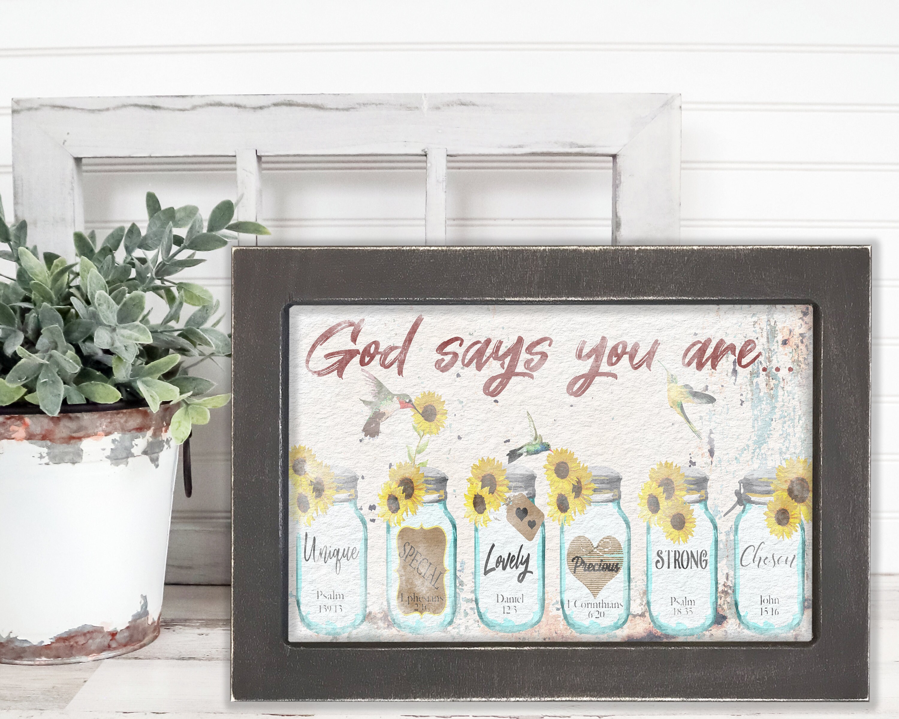 God Says You Are Christian Wall Art Mason Jar Christian - Etsy