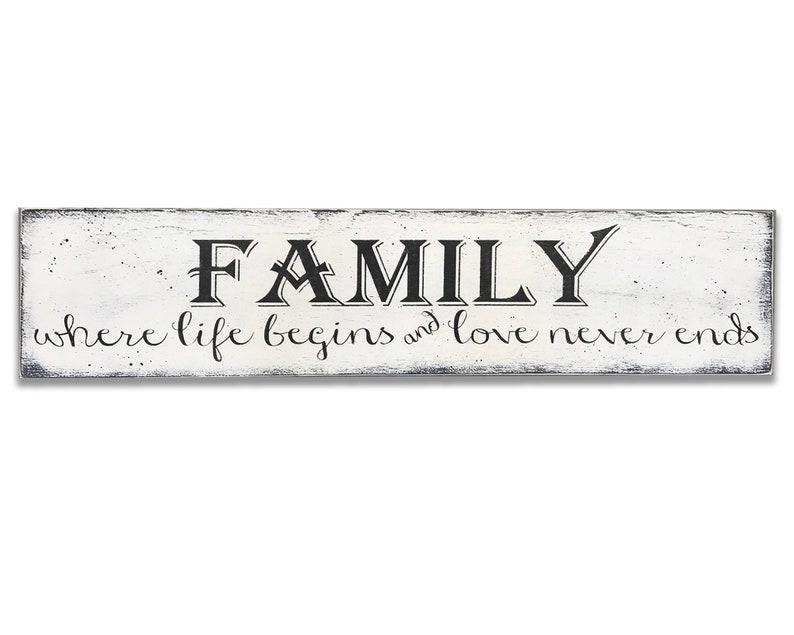 Wood Sign Family Where Life Begins and Love Never Ends | Etsy