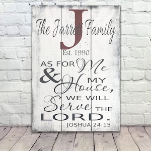 Initial Sign Family Name Sign As For Me And My House Wood Sign Wedding Gift Bridal Shower Gift Housewarming Anniversary Gift Pallet Sign