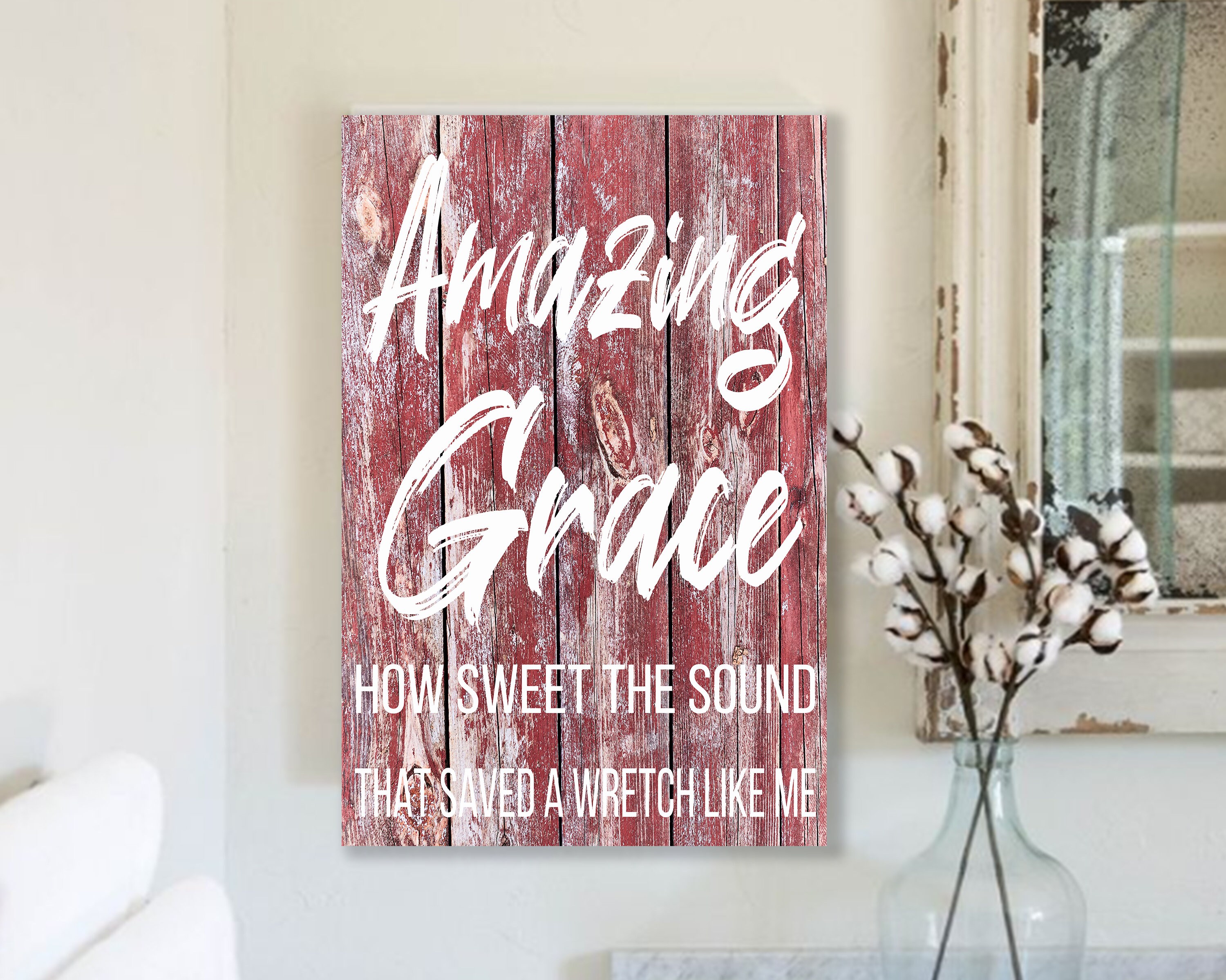 Amazing Grace Sign Christian Wall Decor Christian Sign Etsy
