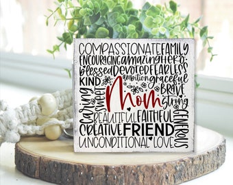 Mothers Day | Gift For Mom | Mom Subway Art | Farmhouse Decor | Inspirational Wall Decor | Mothers Day Gift