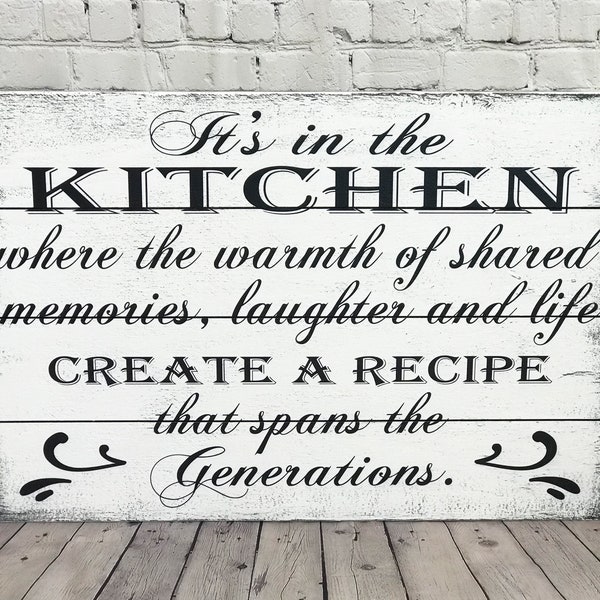 Wood Kitchen Sign Kitchen Wall Decor Distressed Wood Sign Farmhouse Chic Decor Shabby Chic Decor Mothers Day Gift Farmhouse Kitchen