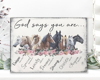 Horse Decor | Girls Bedroom Decor | Christian Wall Art | Girls Horse Decor | Horse Nursery Sign | Horse Sign | Gift For Her