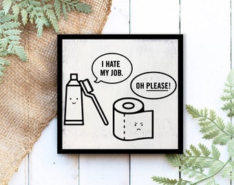 Funny Bathroom Sign | Bathroom Sign | Farmhouse Bathroom | Bathroom Wall Decor | Wood Sign