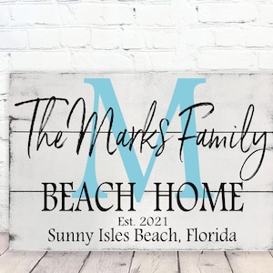 Beach House Sign - Lake House Sign - Custom Name Sign - Housewarming Gift - Closing Gift - Beach Themed Decor - Family Name Sign - Wood Sign