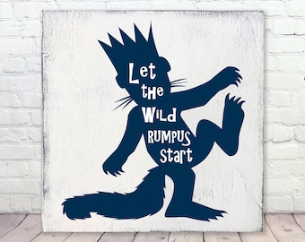 Let The Wild Rumpus Start Nursery Wallhanging Where The Wild Things Are Nursery Boys Nursery Decor Girls Nursery Decor Shabby Chic Nursery