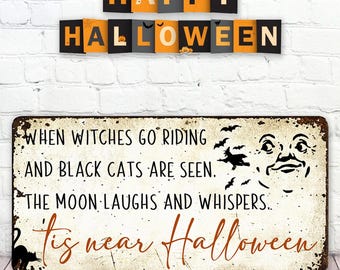 Halloween Decor, Fall Decor, Wallhanging, Halloween Sign, Farmhouse, When Witches Go Riding, Fall and Halloween Mantle, Vintage Halloween
