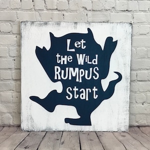 Let the Wild Rumpus Start Nursery Sign Where the Wild Things Are ...