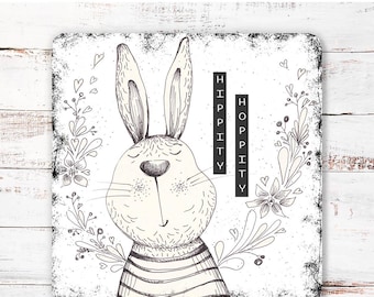 Easter Decoration, Spring Decor, Bunny Wallhanging, Hippity Hoppity, Easter Wall Decor, Easter Mantle, Spring Mantel