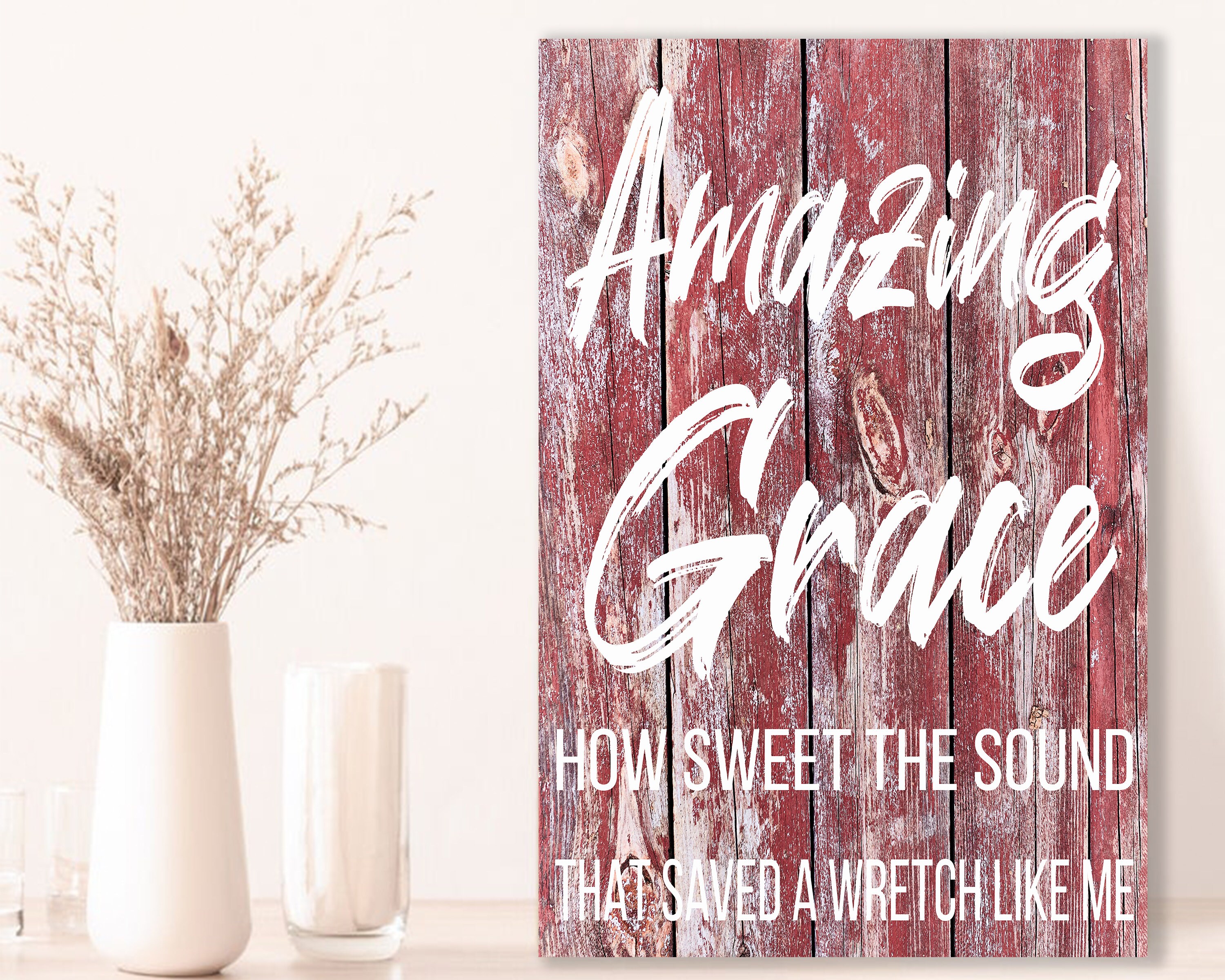 Amazing Grace Sign Christian Wall Decor Christian Sign Etsy