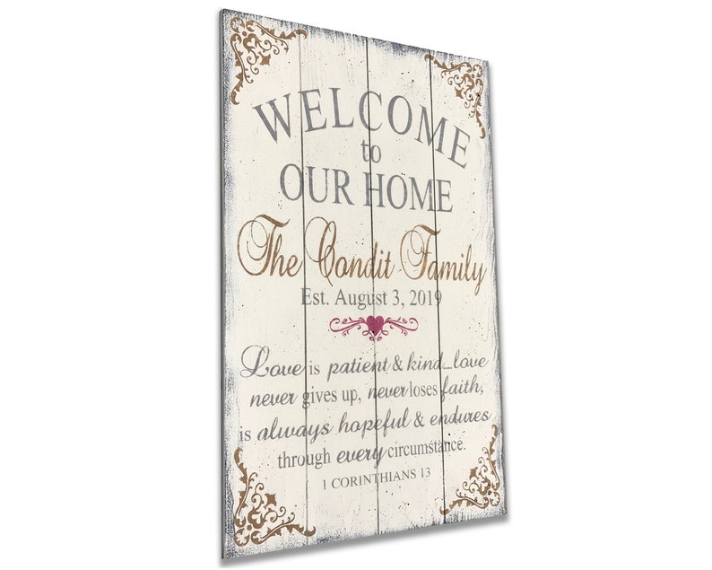 Custom Family Sign - Welcome to Our Home - Love is Patient Pallet Sign ...
