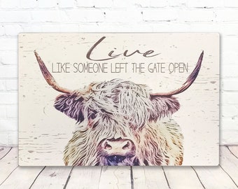 Farmhouse Wall Decor | Cow Sign | Farmhouse Sign | Cow Decor | Inspirational Sign | Rustic Home Decor | Country Wallhanging | Cow Wall Art