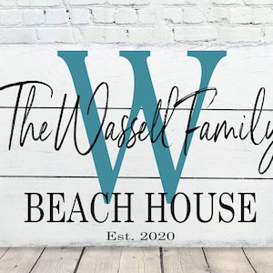Beach House Sign - Lake House Sign - Wood Sign - Custom Name Sign - Family Name Sign - Housewarming Gift - Beach House Decor - Beach Themed