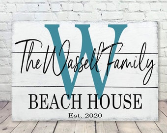 Beach House Sign - Lake House Sign - Wood Sign - Custom Name Sign - Family Name Sign - Housewarming Gift - Beach House Decor - Beach Themed