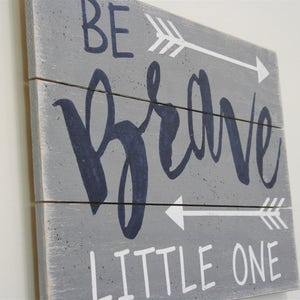 Wood Nursery Sign Boys Nursery Wall Decor Arrow Nursery Decor Navy and ...