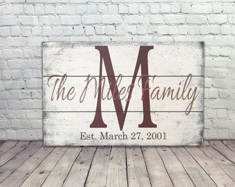 Personalized Name Sign Custom Name Sign Pallet Sign Family Name Sign Wedding Gift Bridal Shower Gift Housewarming Gift Rustic Chic Decor