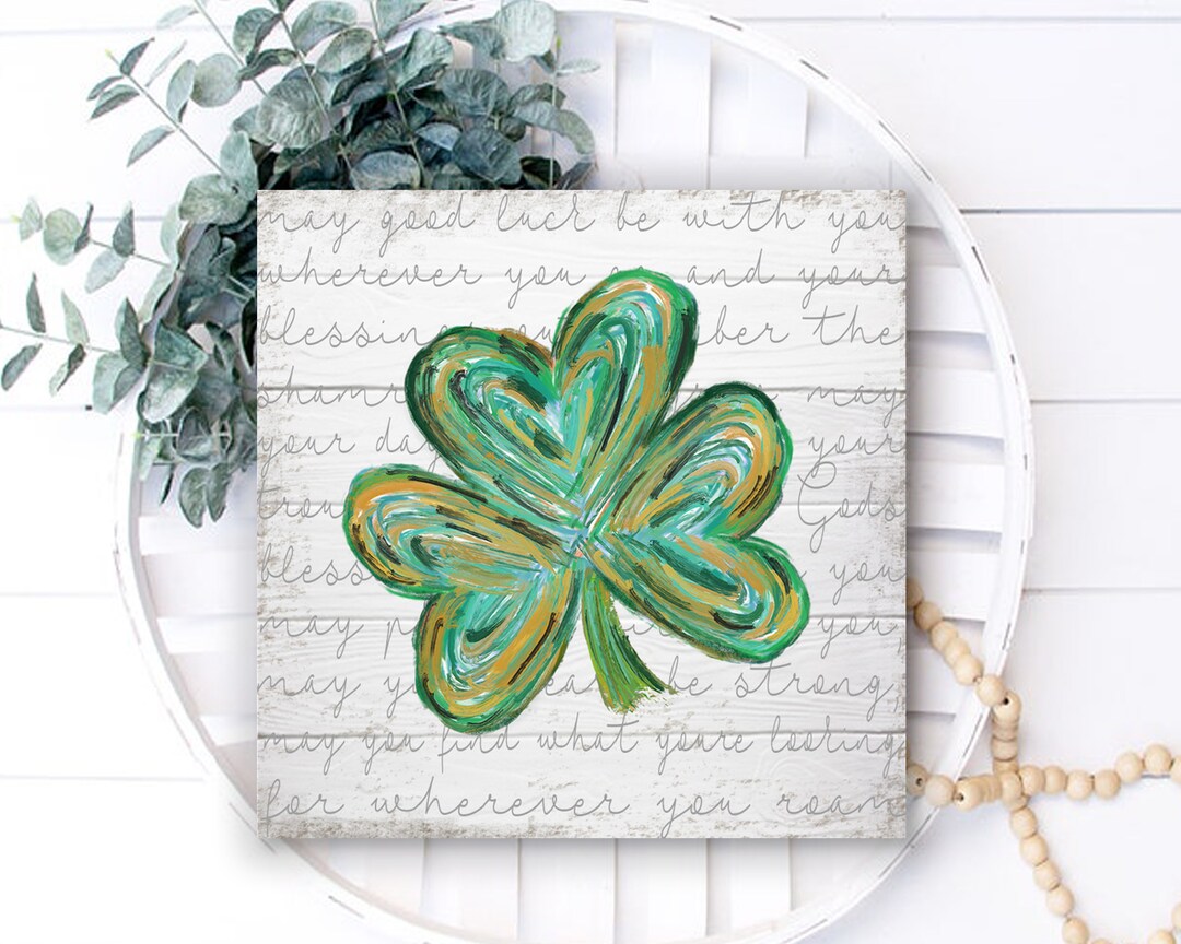 St. Patricks Day Decor, Shamrock Decoration, Irish Blessing, Spring ...