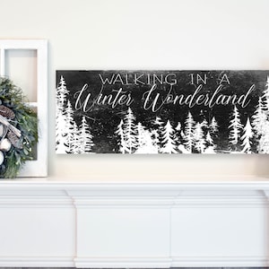 Christmas Decoration | Walking In A Winter Wonderland | Christmas Mantel Decor | Wood Christmas Sign | Farmhouse Christmas | Woodlands Sign