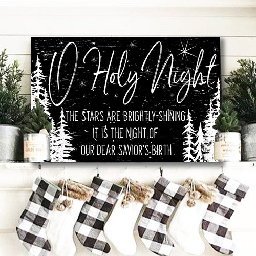 Christmas Decor O Holy Night Christmas Mantel Christian Etsy