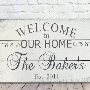 Custom Welcome Sign - Family Name Sign - Personalized Sign - Wedding Gift - Housewarming Gift - Anniversary Gift - Bridal Shower Gift
