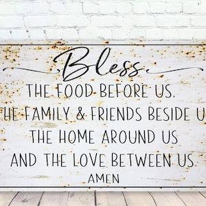 Bless The Food Before Us | Kitchen Sign | Dining Room Sign | Farmhouse Decor | Primitive Wall Decor | Dining Room Wall Art