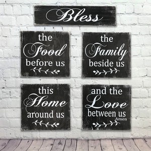 Rustic Kitchen Decor - Bless The Food Before Us - Dining Room Decor - Distressed Wood - Home Decor - Wedding Gift - Gift for Her - Farmhouse