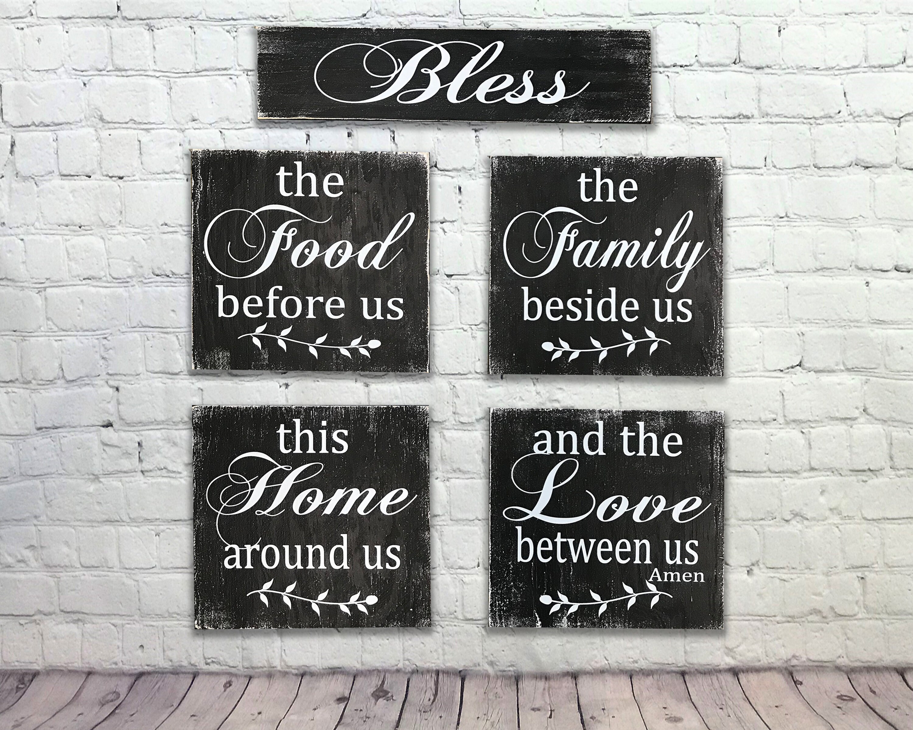 Rustic Kitchen Decor - Bless The Food Before Us - Dining Room Decor -…
