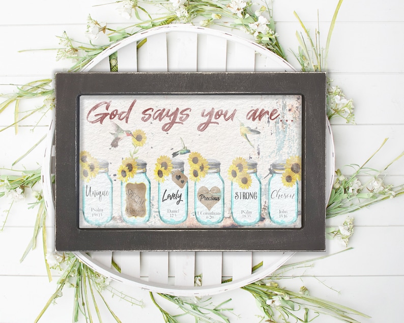 God Says You Are Christian Wall Art Mason Jar Christian - Etsy
