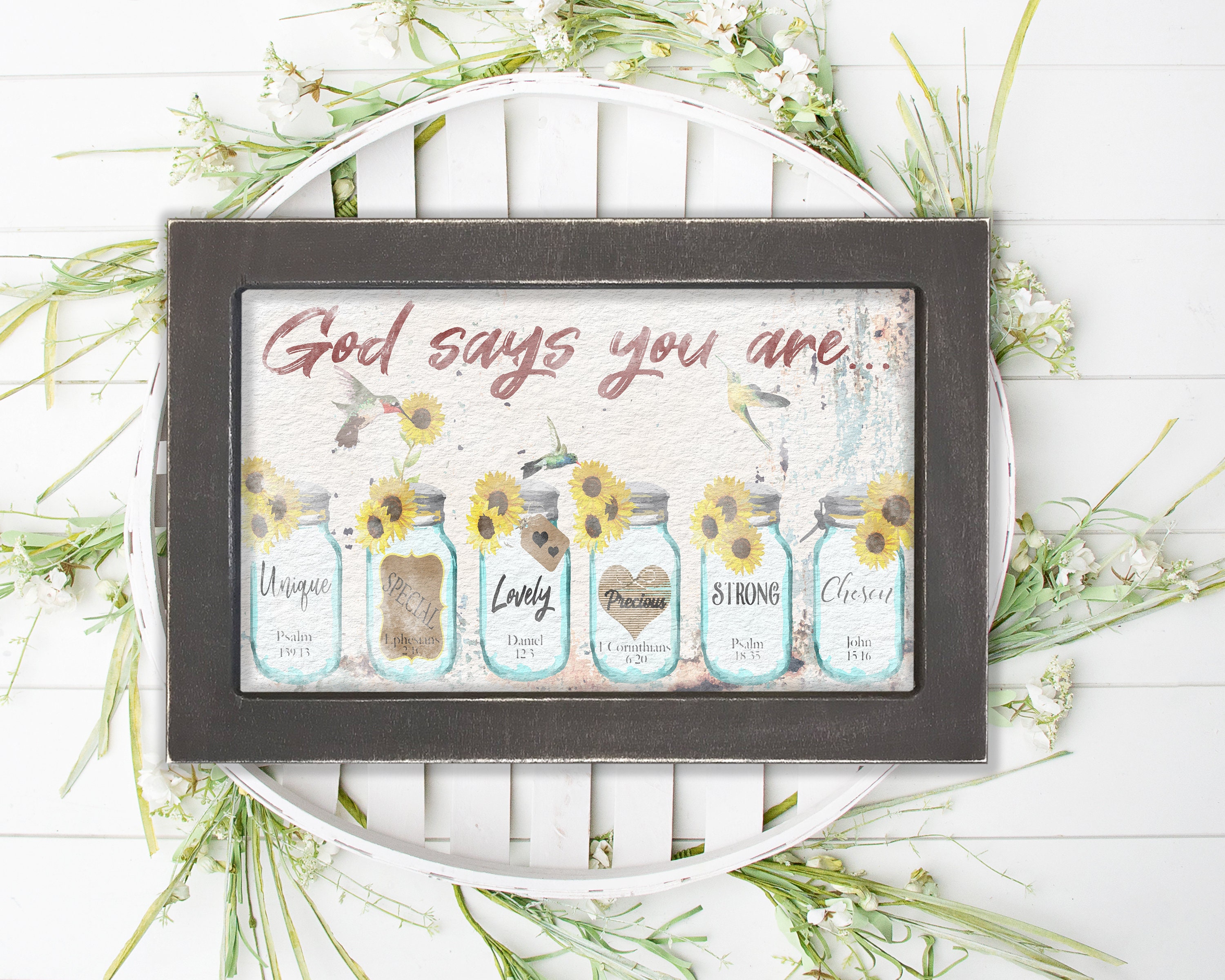 God Says You Are Christian Wall Art Mason Jar Christian - Etsy