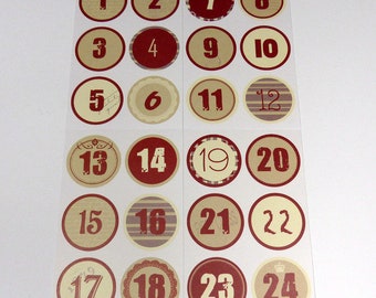 Sticker sticker advent calendar numbers 1-24 advent calendar