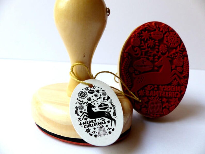 Stamp Merry Christmas Oval Christmas