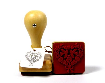 Stempel Birds in Love hart vogels vierkant