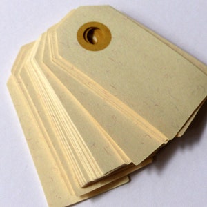 30 paper labels tags marbled cream