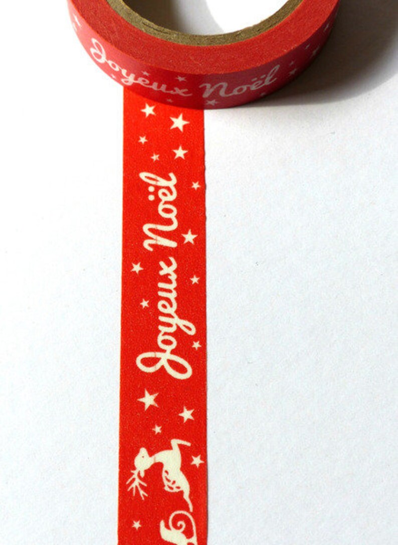 Washi Tape Masking Tape Joyeux Noel rot weiß Bild 1