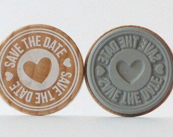 Stempel rund SAVE THE DATE Herz