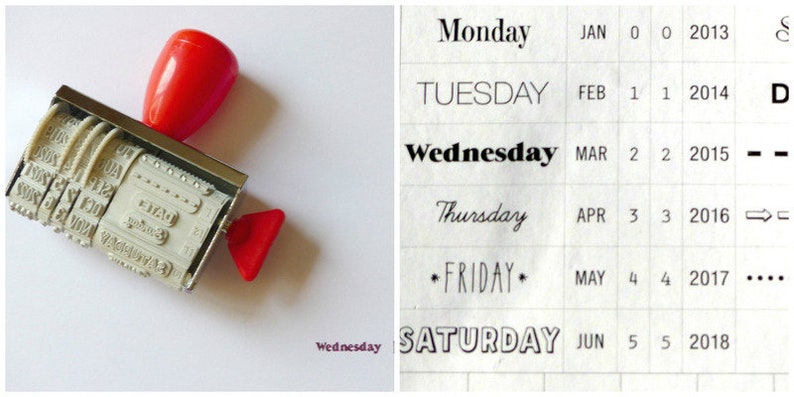 Stamp weekdays date adjustable English image 1