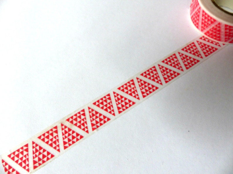 Washi Tape Masking Tape weiß rot Tannen Bild 1