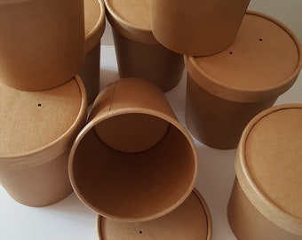 24 paper cups with lids brown Advent calendar for self-filling