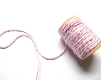 15m cotton cord Bakers Twine pink wooden spool