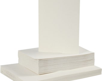 50 folding cards and envelopes A6 C6 set cream