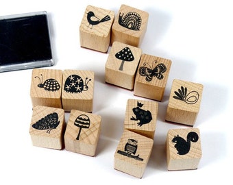 Stamp set stamps in the forest forest animals